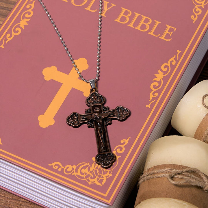 Christianartworkshop Classic Style Multicolor Craft Alloy Crucifix Faith Pendant Necklace