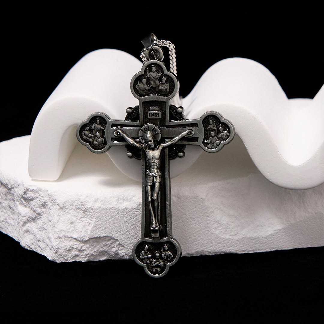 Christianartworkshop Classic Style Multicolor Craft Alloy Crucifix Faith Pendant Necklace