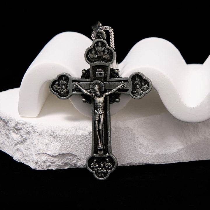 Christianartworkshop Classic Style Multicolor Craft Alloy Crucifix Faith Pendant Necklace