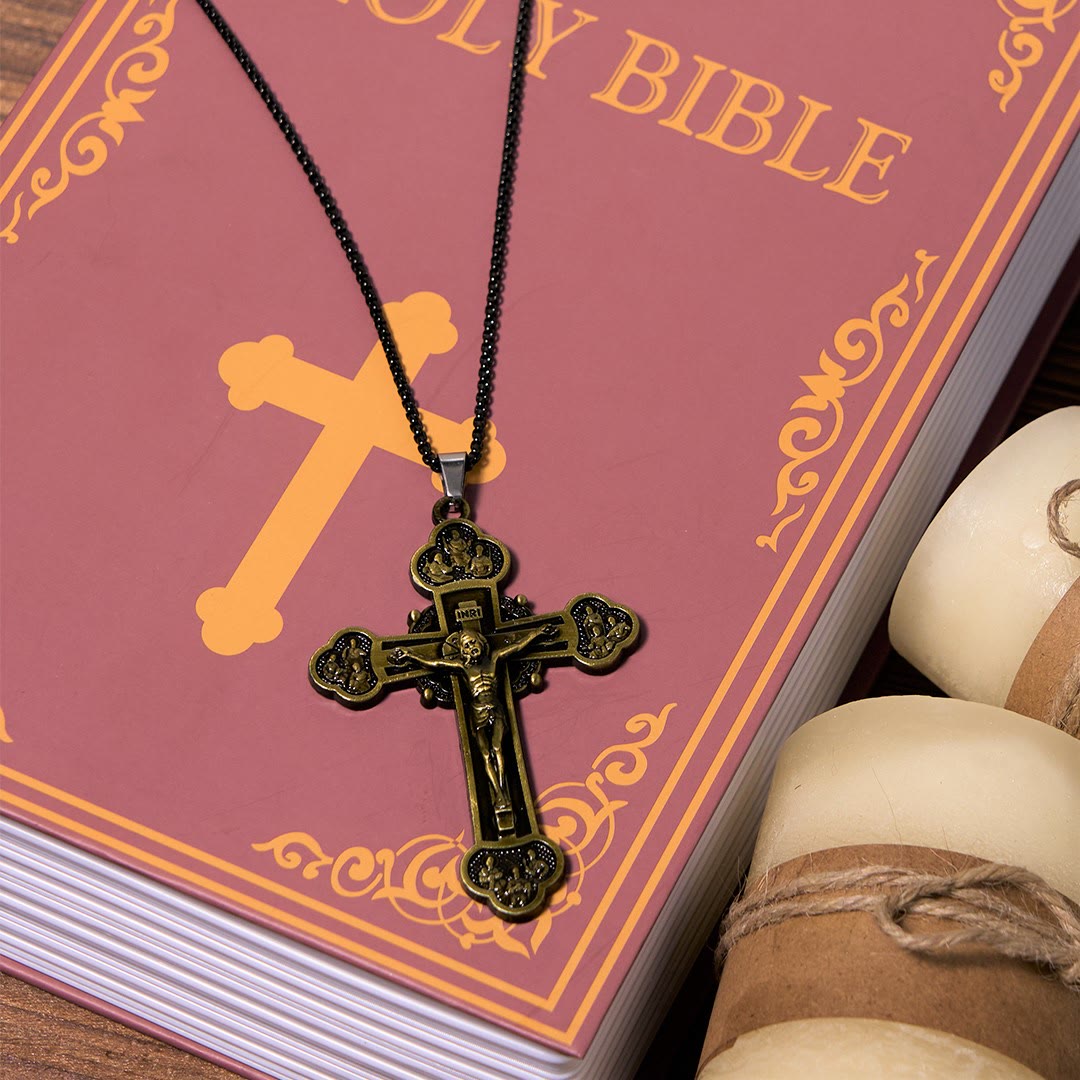 Christianartworkshop Classic Style Multicolor Craft Alloy Crucifix Faith Pendant Necklace