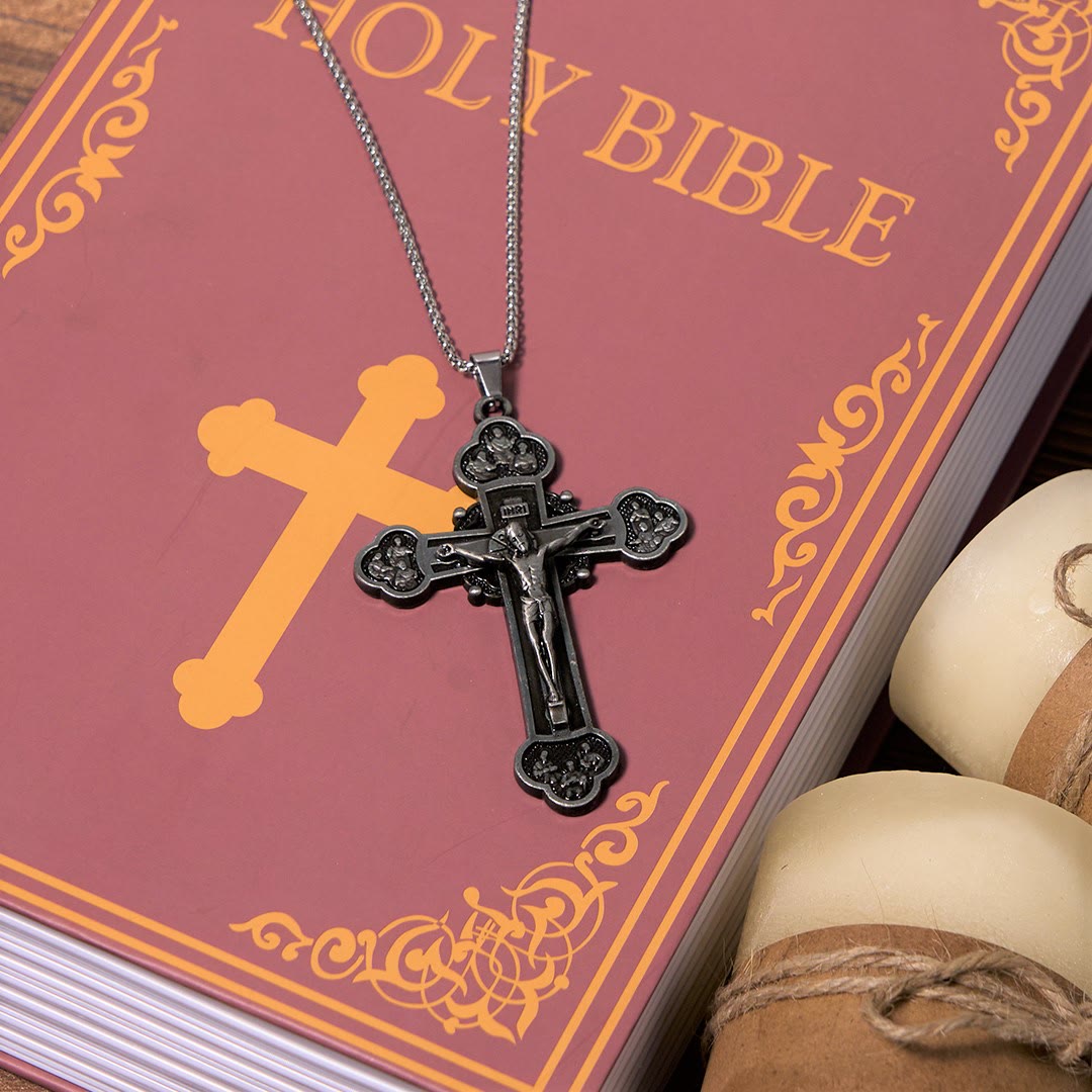 Christianartworkshop Classic Style Multicolor Craft Alloy Crucifix Faith Pendant Necklace