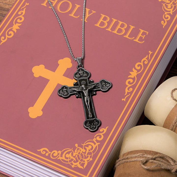 Christianartworkshop Classic Style Multicolor Craft Alloy Crucifix Faith Pendant Necklace