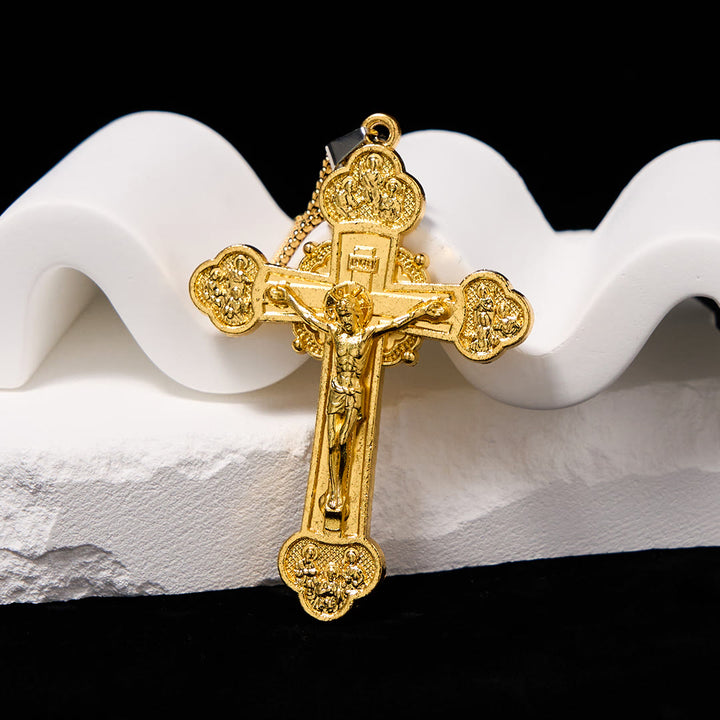 Christianartworkshop Classic Style Multicolor Craft Alloy Crucifix Faith Pendant Necklace