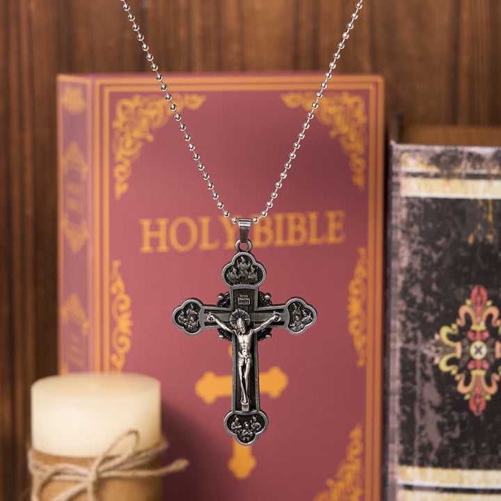 Christianartworkshop Classic Style Multicolor Craft Alloy Crucifix Faith Pendant Necklace