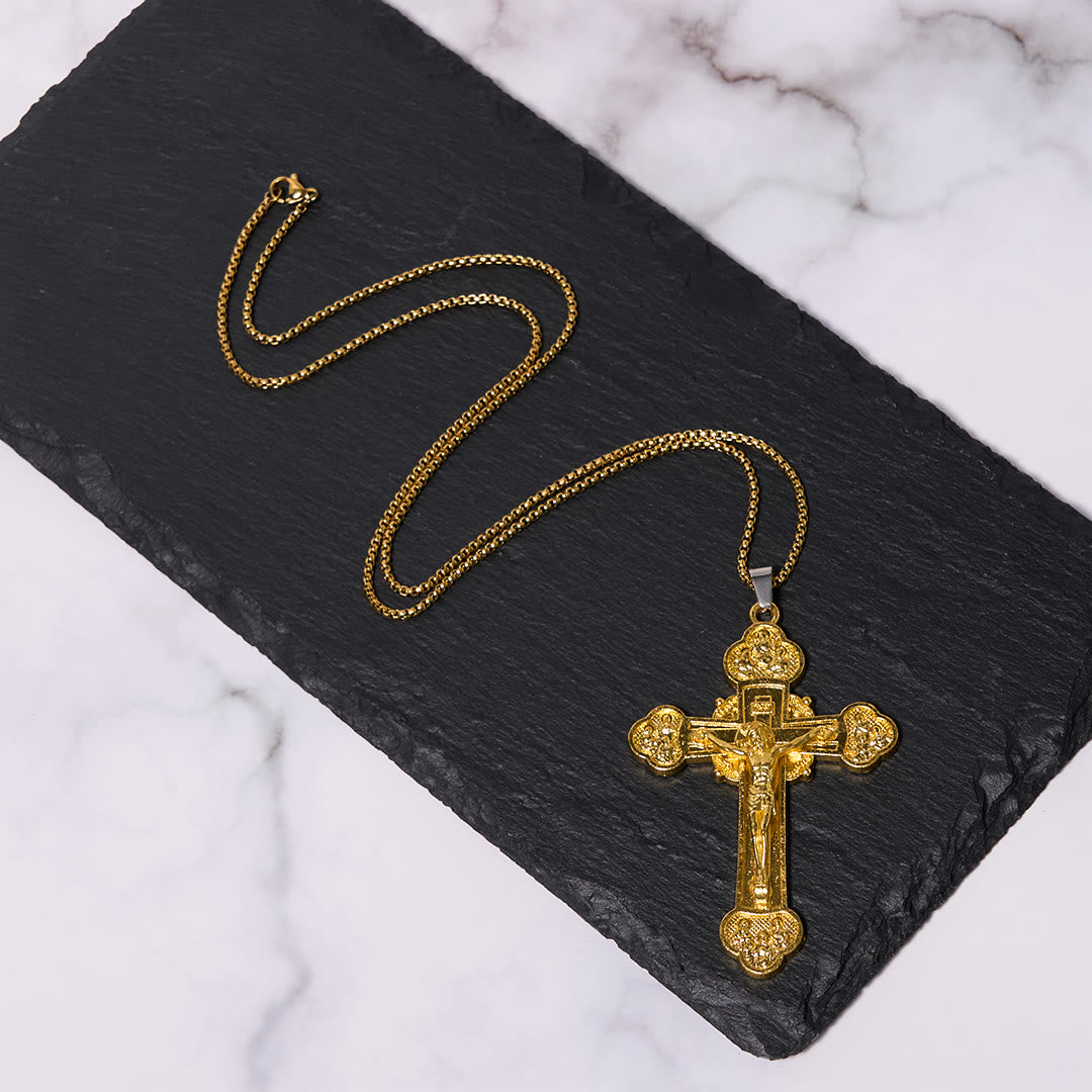 Christianartworkshop Classic Style Multicolor Craft Alloy Crucifix Faith Pendant Necklace