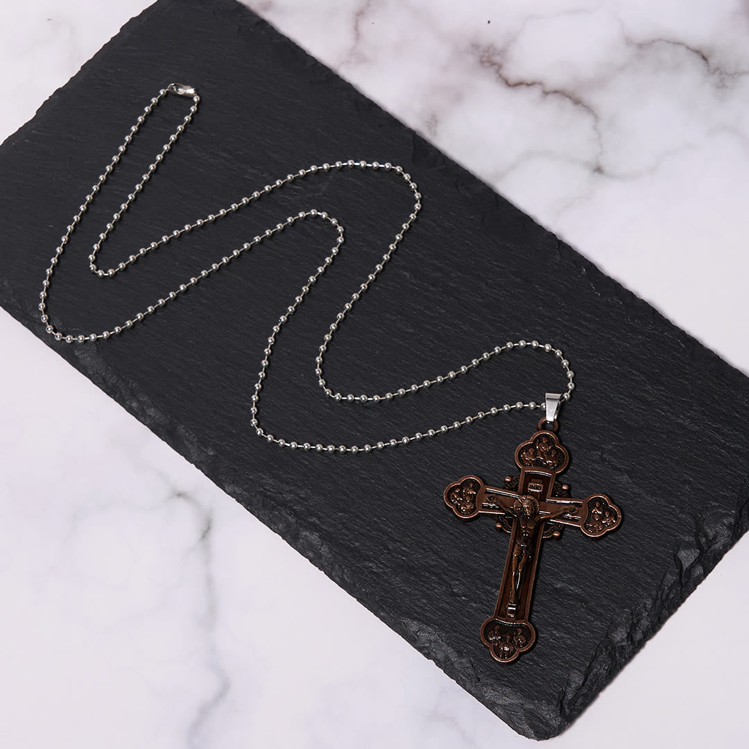 Christianartworkshop Classic Style Multicolor Craft Alloy Crucifix Faith Pendant Necklace