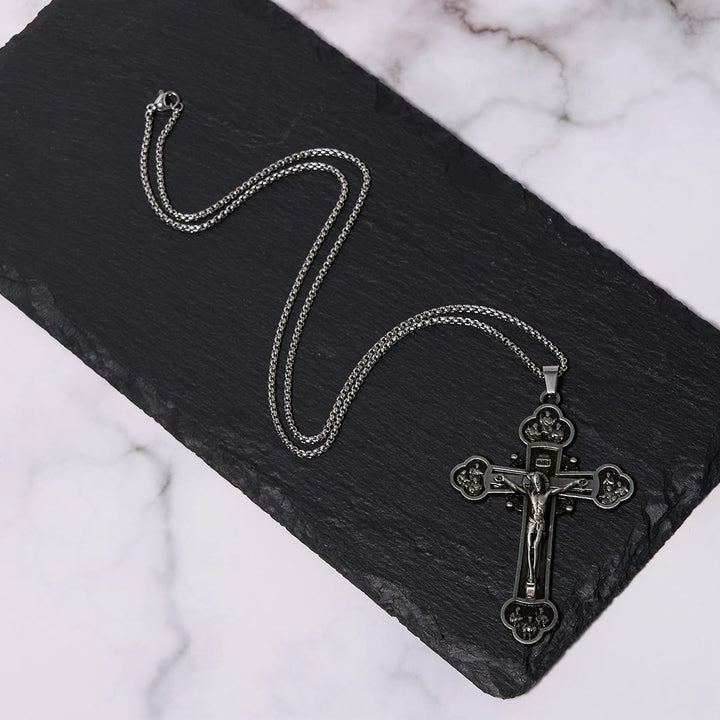 Christianartworkshop Classic Style Multicolor Craft Alloy Crucifix Faith Pendant Necklace