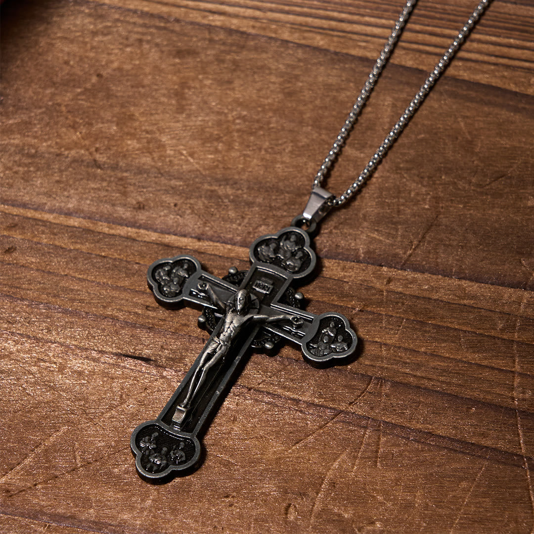 Christianartworkshop Classic Style Multicolor Craft Alloy Crucifix Faith Pendant Necklace