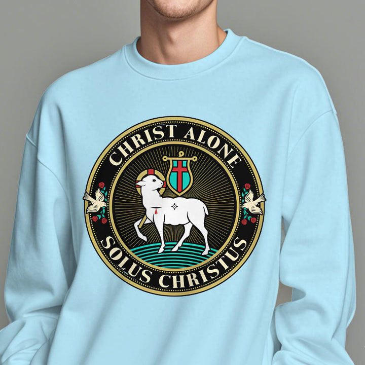 Christianartworkshop Modern Style Christ Alone Lamb of God Fleece Lined Polyester Sweatshirt - image 27