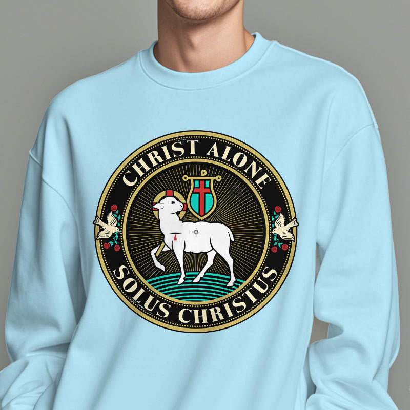 Christianartworkshop Modern Style Christ Alone Lamb of God Fleece Lined Polyester Sweatshirt - image 27