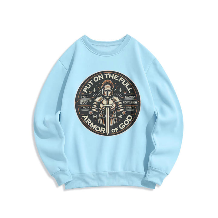 Christianartworkshop Modern Style Put On The Full Armor of God Fleece Lined Polyester Sweatshirt - Blue - 2XL - image 25