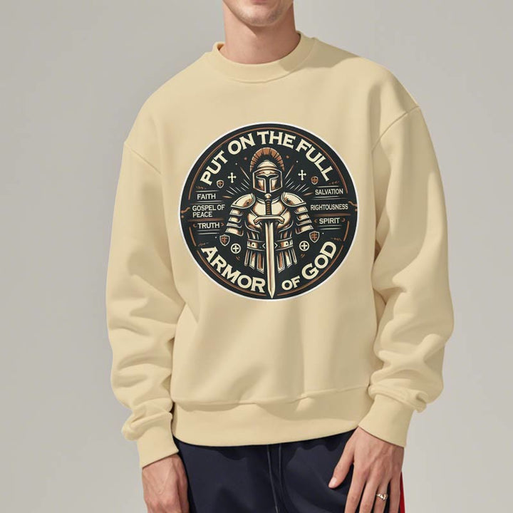 Christianartworkshop Modern Style Put On The Full Armor of God Fleece Lined Polyester Sweatshirt - image 1