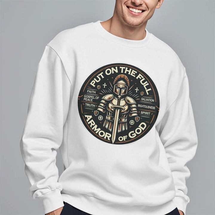 Christianartworkshop Modern Style Put On The Full Armor of God Fleece Lined Polyester Sweatshirt - image 12