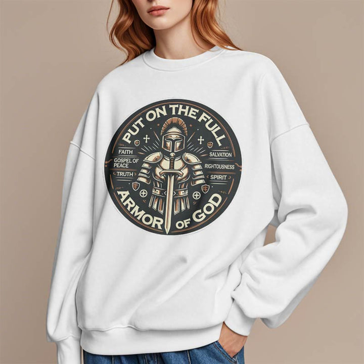 Christianartworkshop Modern Style Put On The Full Armor of God Fleece Lined Polyester Sweatshirt - image 13