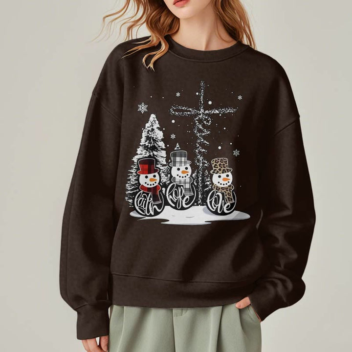 Christianartworkshop Colored Style Faith Hope Love Christmas Fleece Lined Polyester Sweatshirt - image 23