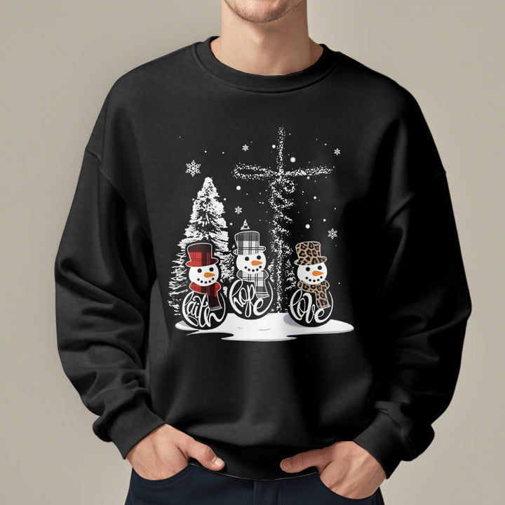 Christianartworkshop Colored Style Faith Hope Love Christmas Fleece Lined Polyester Sweatshirt - image 8