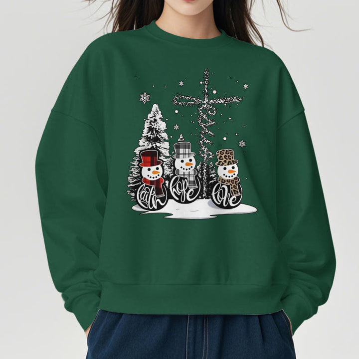 Christianartworkshop Colored Style Faith Hope Love Christmas Fleece Lined Polyester Sweatshirt - image 28