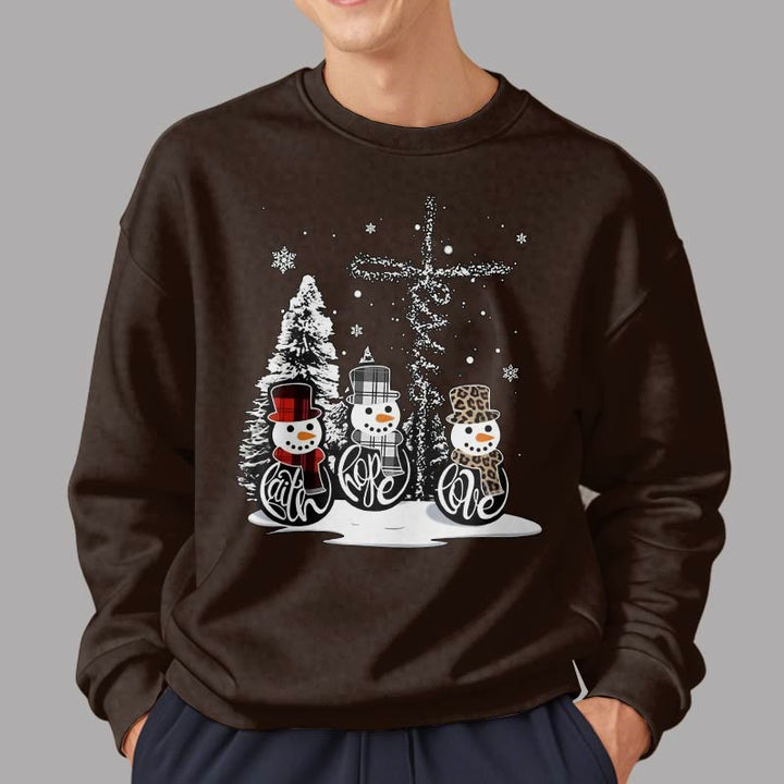 Christianartworkshop Colored Style Faith Hope Love Christmas Fleece Lined Polyester Sweatshirt - image 22