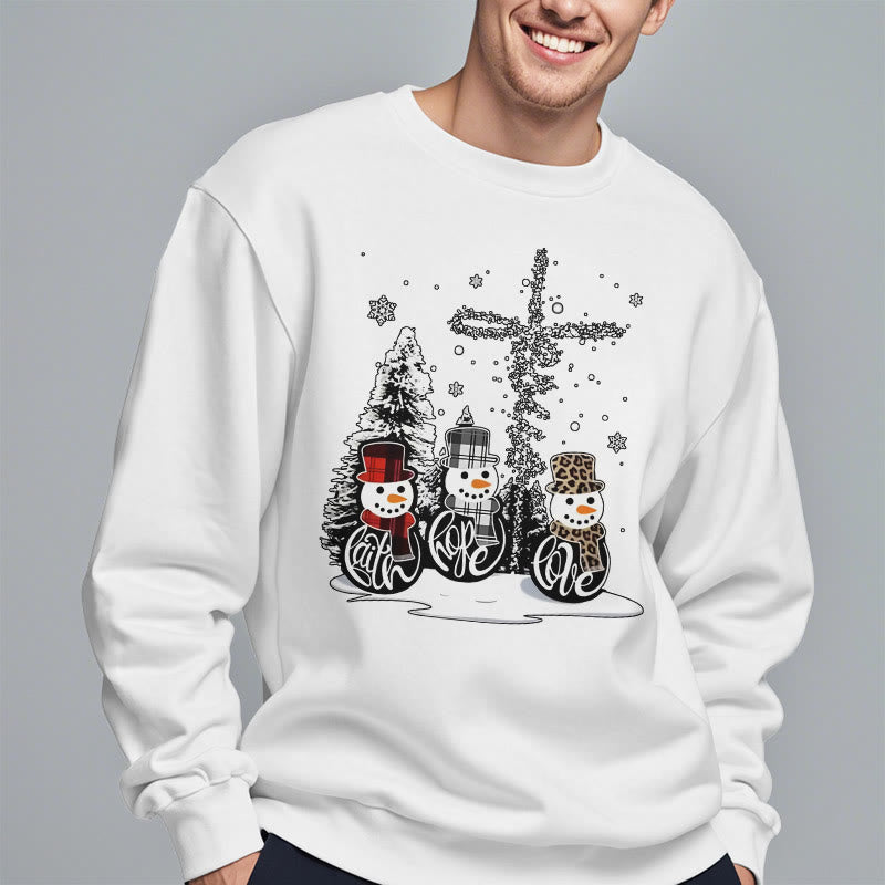 Christianartworkshop Colored Style Faith Hope Love Christmas Fleece Lined Polyester Sweatshirt - image 12