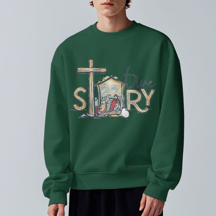 Christianartworkshop Modern Style True Story Nativity Scene Fleece Lined Polyester Sweatshirt - image 22