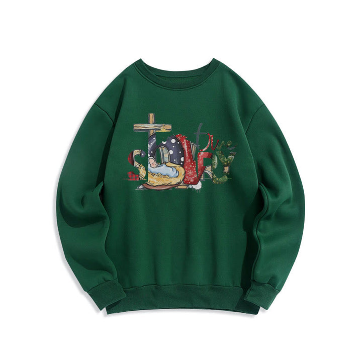 Christianartworkshop Modern Style True Story Nativity Scene Fleece Lined Polyester Sweatshirt - Green - 2XL - image 20