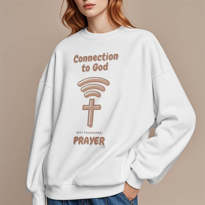 Christianartworkshop Modern Style Prayer Connection To God Fleece Lined Polyester Sweatshirt - image 12
