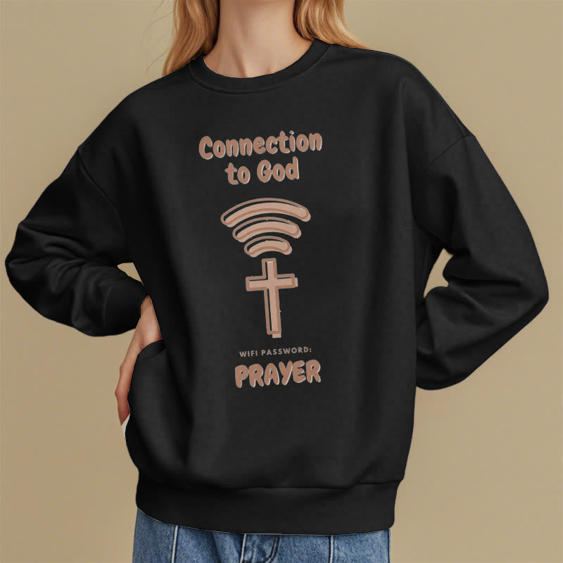 Christianartworkshop Modern Style Prayer Connection To God Fleece Lined Polyester Sweatshirt - image 8