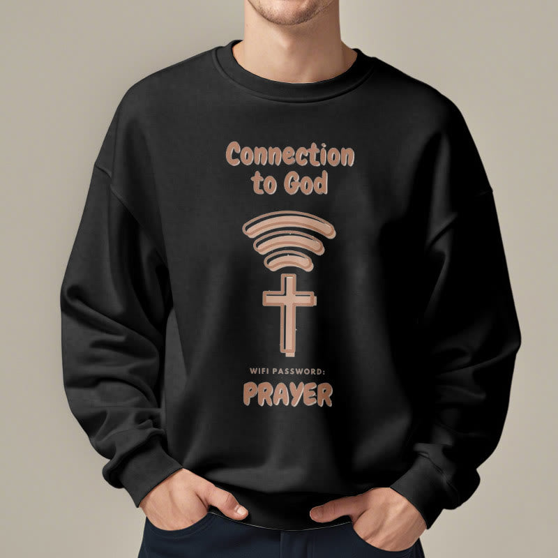 Christianartworkshop Modern Style Prayer Connection To God Fleece Lined Polyester Sweatshirt - image 7