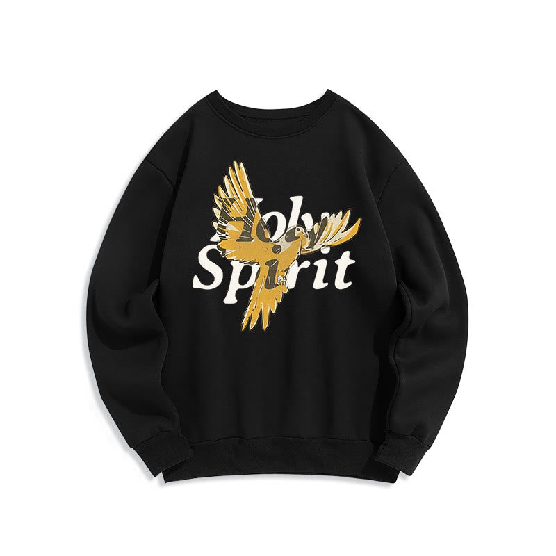 Christianartworkshop Classic Style Holy Spirit Flying Dove Fleece Lined Polyester Sweatshirt - Black - 2XL - image 0