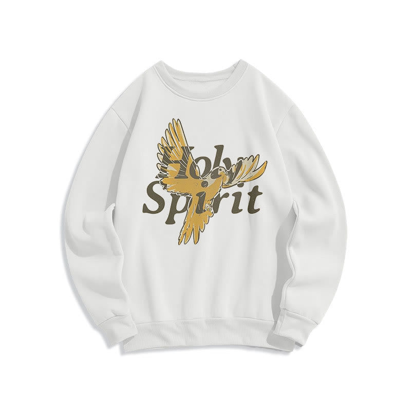 Christianartworkshop Classic Style Holy Spirit Flying Dove Fleece Lined Polyester Sweatshirt - White - 2XL - image 5