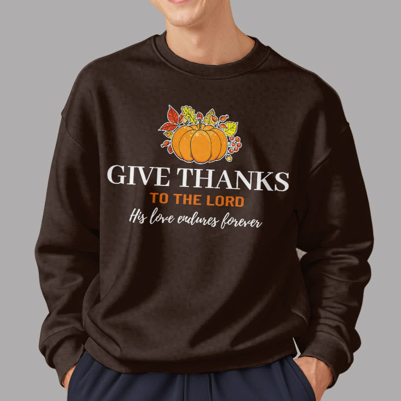 Christianartworkshop Modern Style Give Thanks to the Lord Pumpkin Fleece Lined Polyester Sweatshirt - image 17