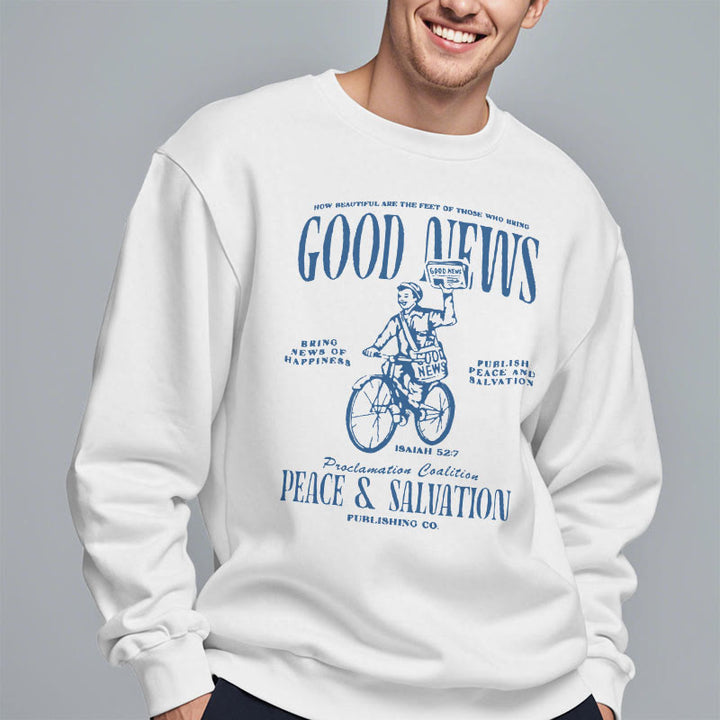 Christianartworkshop Quotation Style Good News Isaiah 52:7 Fleece Lined Polyester Sweatshirt - image 12