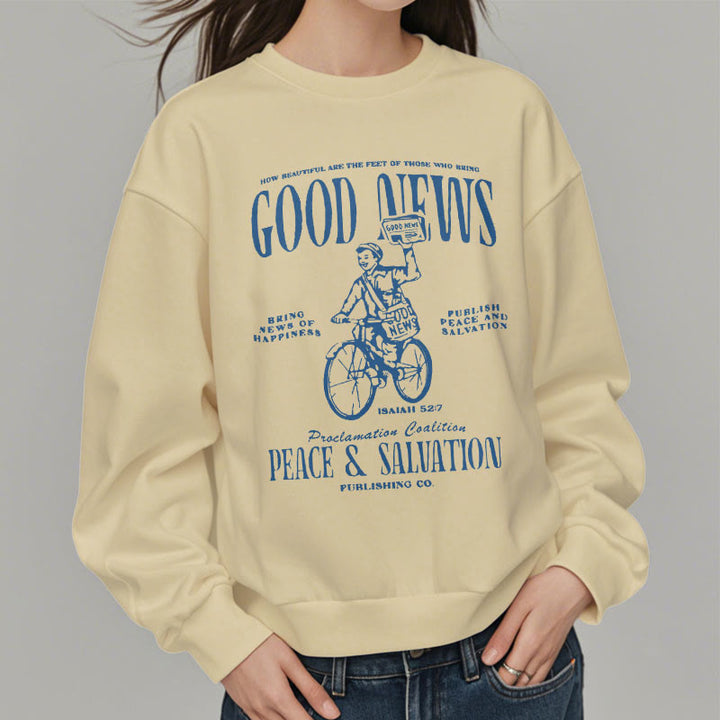 Christianartworkshop Quotation Style Good News Isaiah 52:7 Fleece Lined Polyester Sweatshirt - image 2