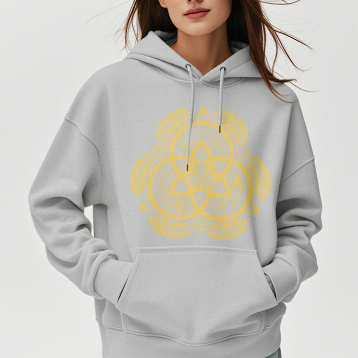 Christianartworkshop Classic Style Divine Unity Gold Sacred Emblem Fleece Lined Polyester Hoodie - image 32