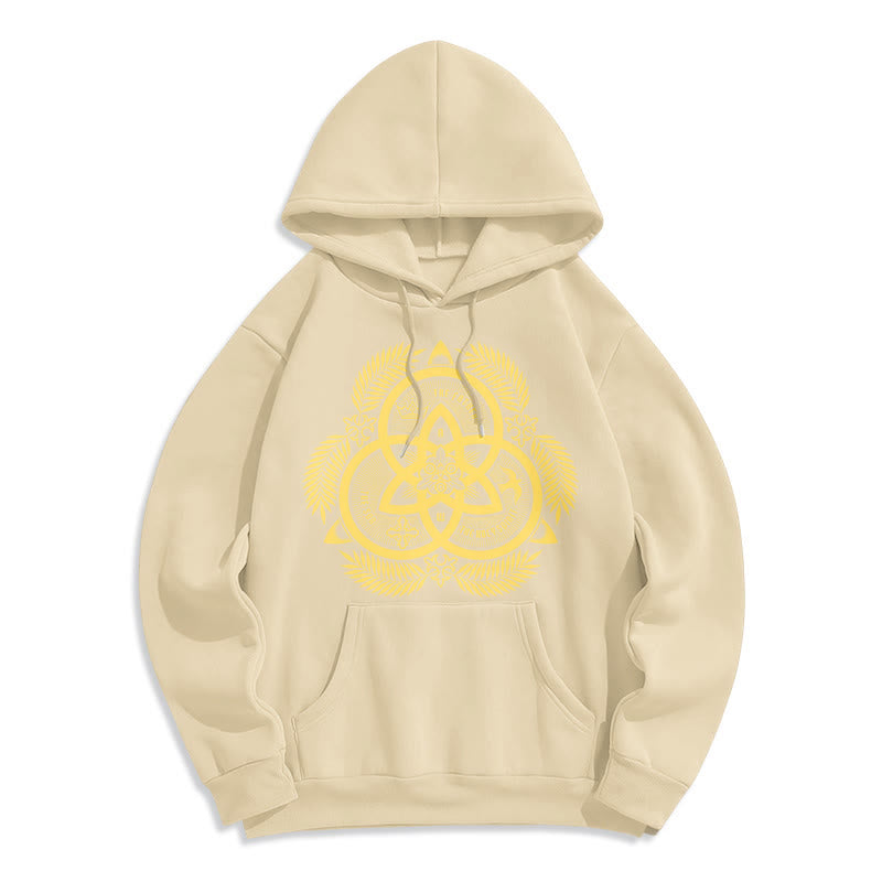 Christianartworkshop Classic Style Divine Unity Gold Sacred Emblem Fleece Lined Polyester Hoodie - Beige - 2XL - image 15