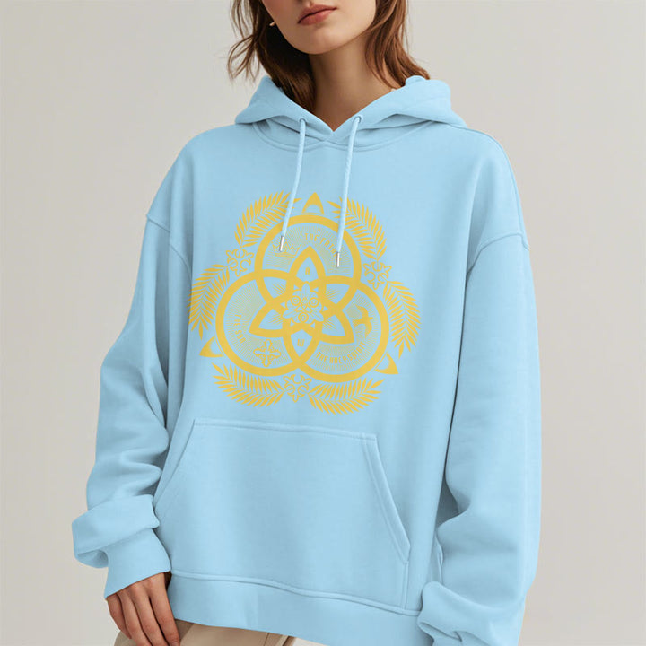 Christianartworkshop Classic Style Divine Unity Gold Sacred Emblem Fleece Lined Polyester Hoodie - image 27