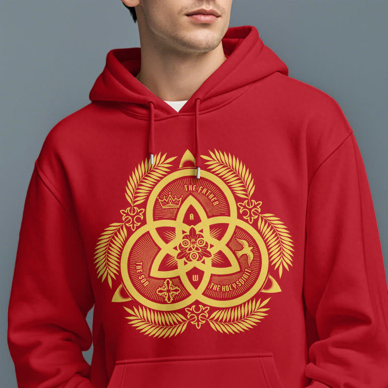 Christianartworkshop Classic Style Divine Unity Gold Sacred Emblem Fleece Lined Polyester Hoodie - image 38