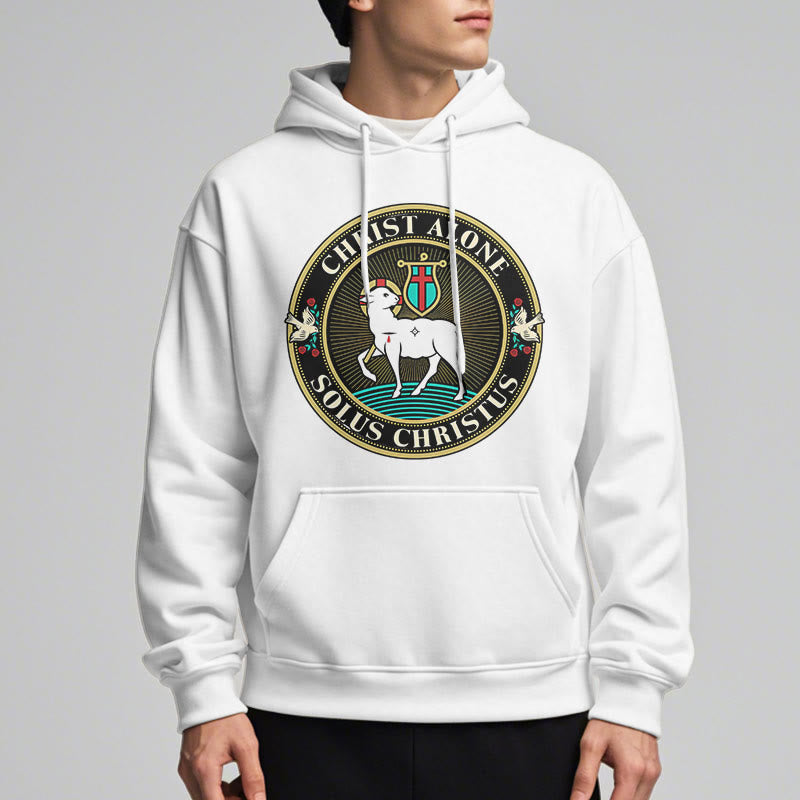 Christianartworkshop Modern Style Christ Alone Lamb of God Fleece Lined Polyester Hoodie - image 12