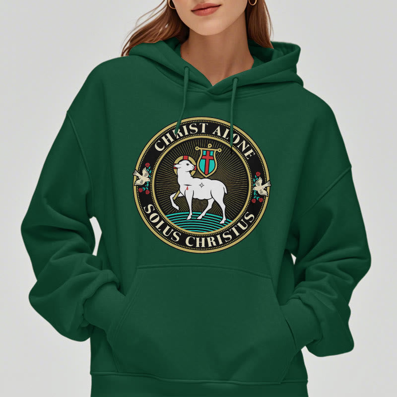 Christianartworkshop Modern Style Christ Alone Lamb of God Fleece Lined Polyester Hoodie - image 22