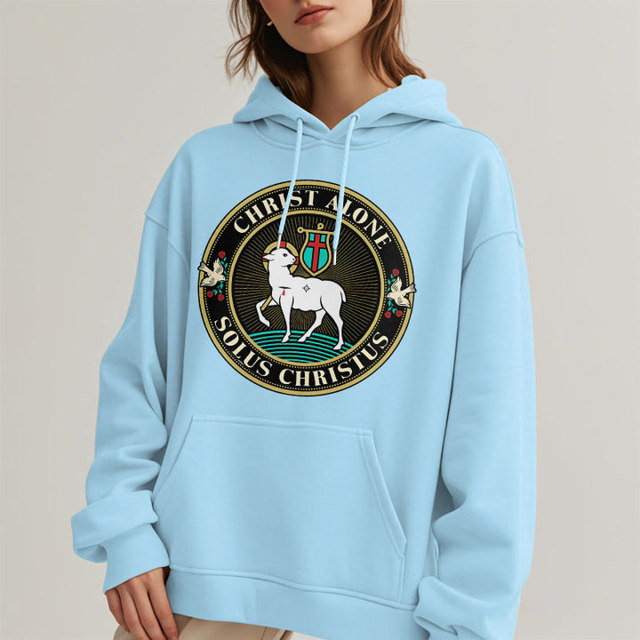 Christianartworkshop Modern Style Christ Alone Lamb of God Fleece Lined Polyester Hoodie - image 27