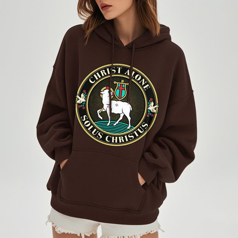 Christianartworkshop Modern Style Christ Alone Lamb of God Fleece Lined Polyester Hoodie - image 17