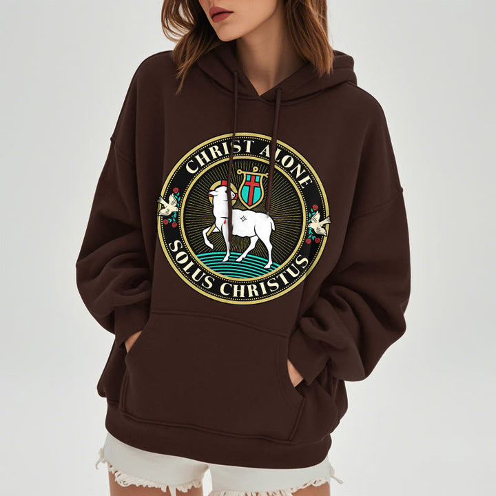 Christianartworkshop Modern Style Christ Alone Lamb of God Fleece Lined Polyester Hoodie - image 17