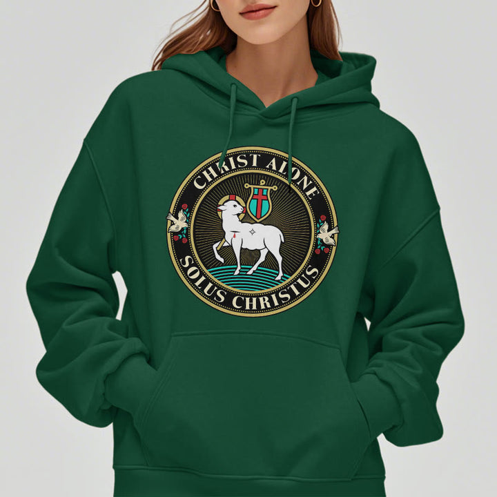 Christianartworkshop Modern Style Christ Alone Lamb of God Fleece Lined Polyester Hoodie - image 22