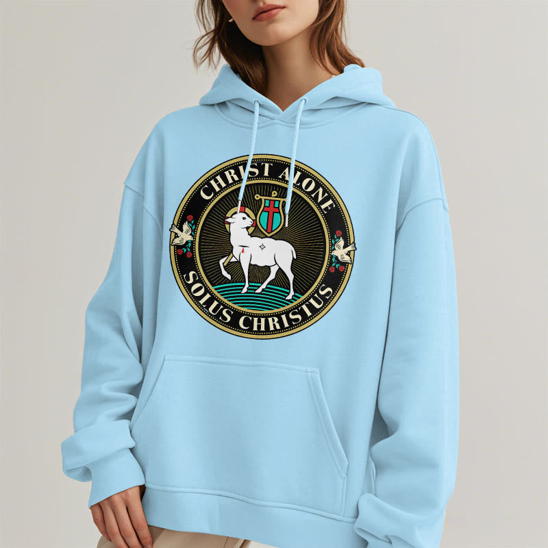Christianartworkshop Modern Style Christ Alone Lamb of God Fleece Lined Polyester Hoodie - image 27