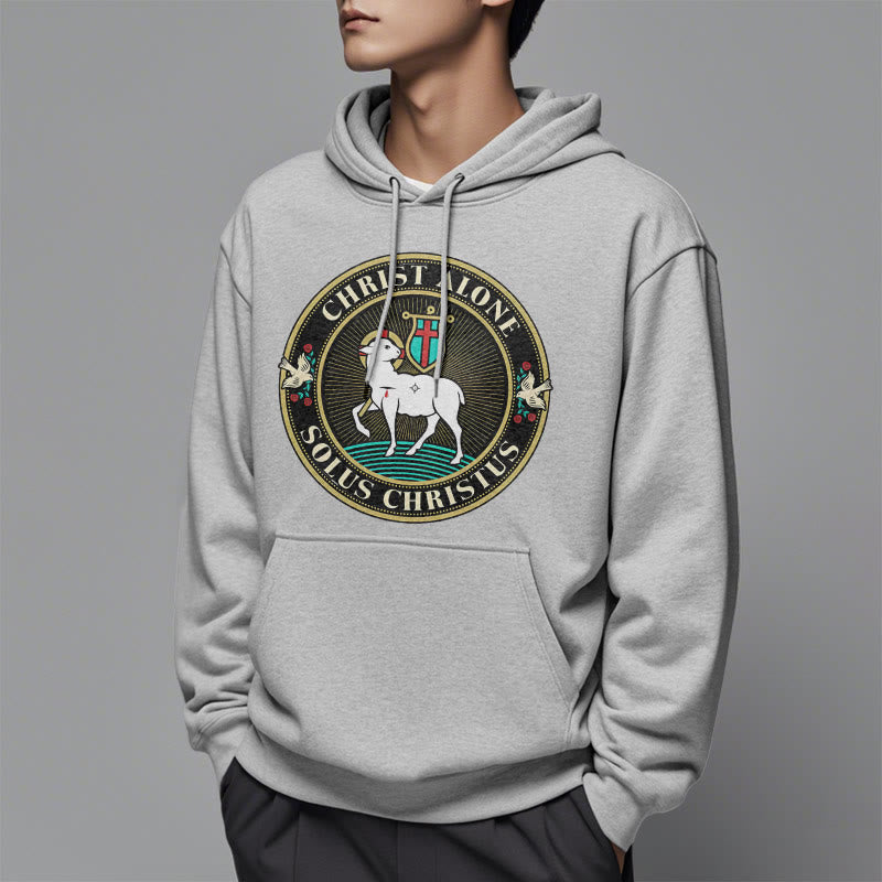 Christianartworkshop Modern Style Christ Alone Lamb of God Fleece Lined Polyester Hoodie - image 32