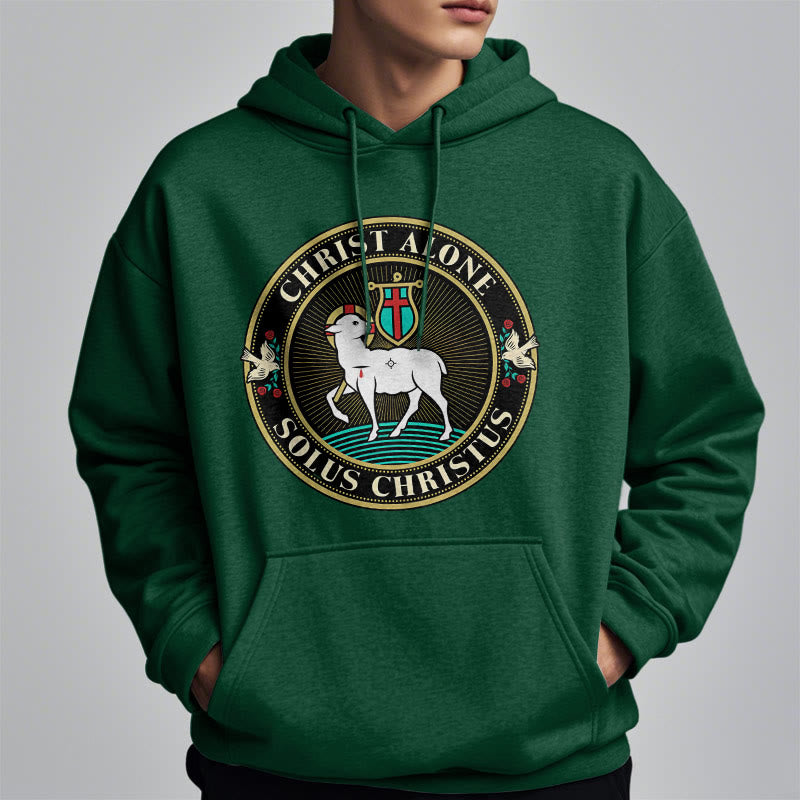Christianartworkshop Modern Style Christ Alone Lamb of God Fleece Lined Polyester Hoodie - image 23