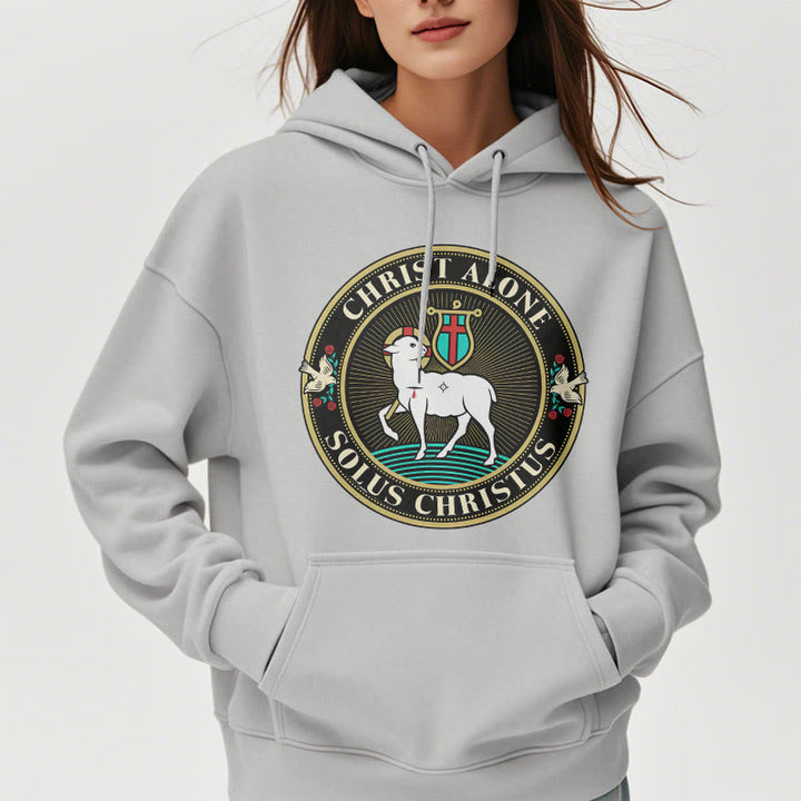 Christianartworkshop Modern Style Christ Alone Lamb of God Fleece Lined Polyester Hoodie - image 33