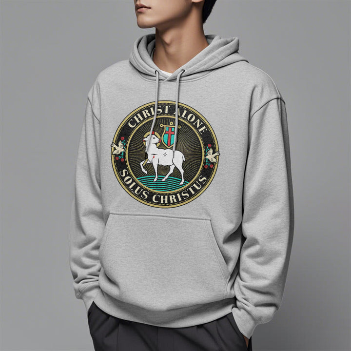 Christianartworkshop Modern Style Christ Alone Lamb of God Fleece Lined Polyester Hoodie - image 32