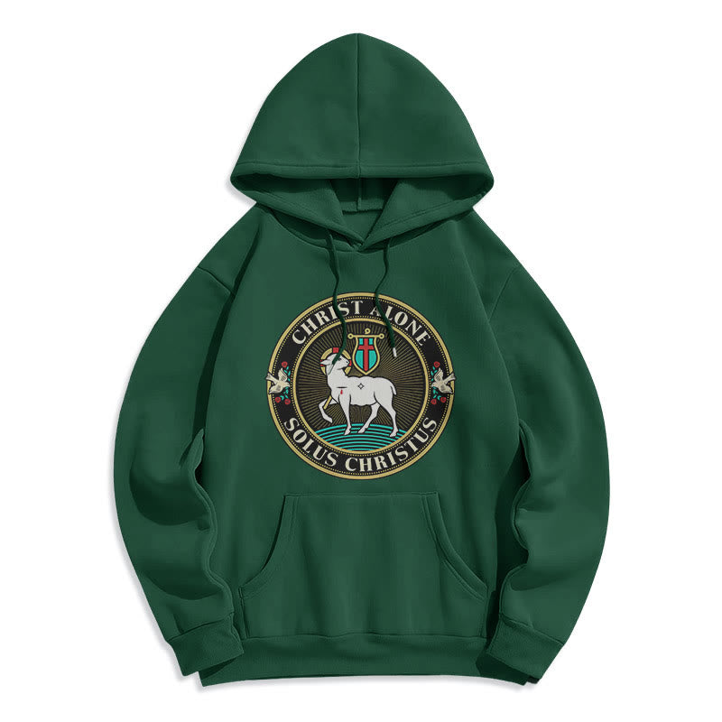 Christianartworkshop Modern Style Christ Alone Lamb of God Fleece Lined Polyester Hoodie - Green - 2XL - image 20