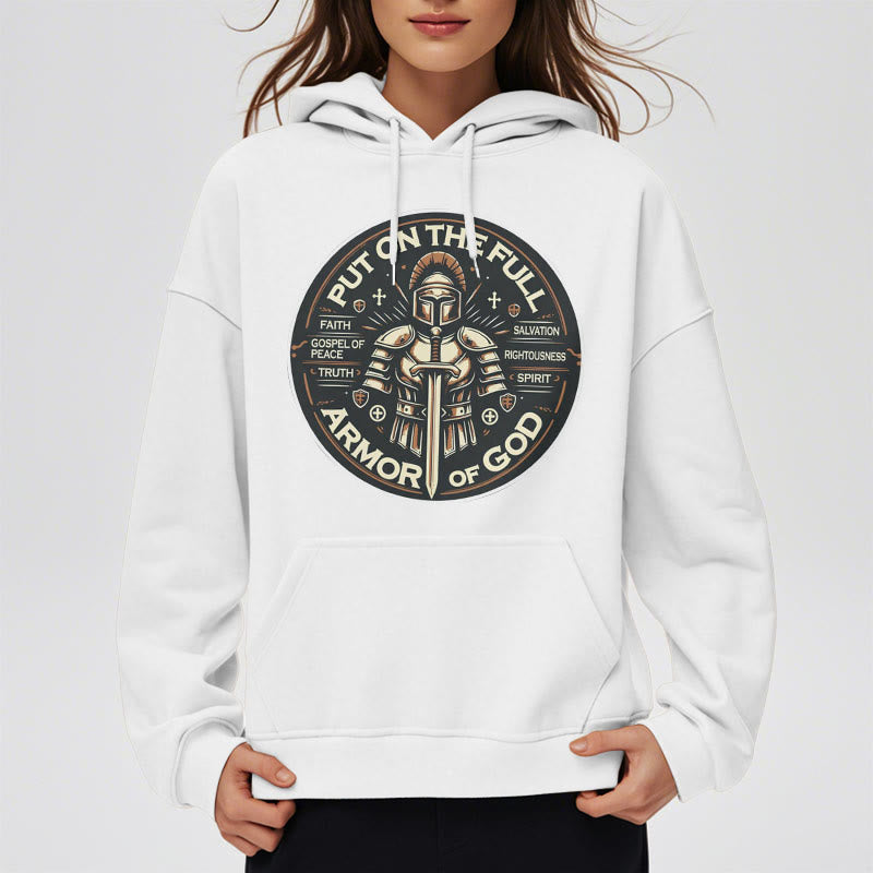 Christianartworkshop Modern Style Put On The Full Armor of God Fleece Lined Polyester Hoodie - image 12